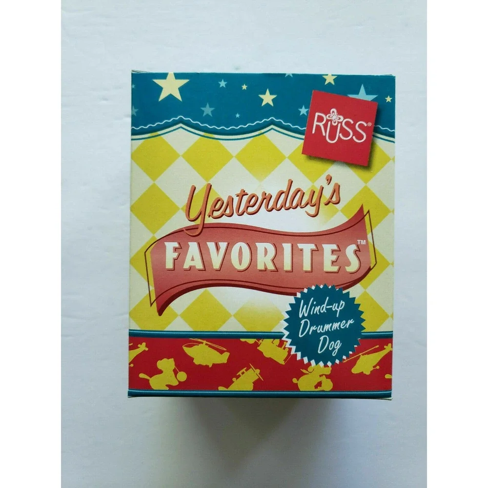 Vintage 1990's Russ Yesterday's Favorites Wind-Up Drummer‎ Dog Brand NOS U162
